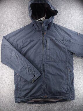 FJALLRAVEN Kiruna Padded Jacket Men Large Waterproof Winter Parka Blue Insulated